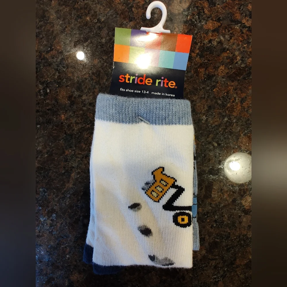 NWT Socks-Stride Rite Kids Construction Socks, Dump Trucks, Diggers, Bulldozers